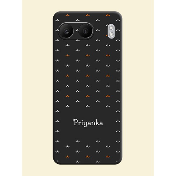Simple Pattern With Custom Text On Space Black Custom Soft Matte Mobile Back Cover - Nord 4 5G