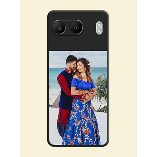 Image Upload With Space Black Color On Custom Soft Matte Mobile Back Cover - OnePlus Nord 4 5G