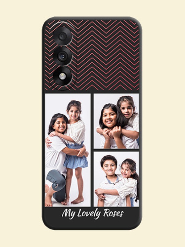 Wave Pattern with 3 Image Holder On Space Black Custom Soft Matte Mobile Back Cover - OnePlus Nord 5 5G
