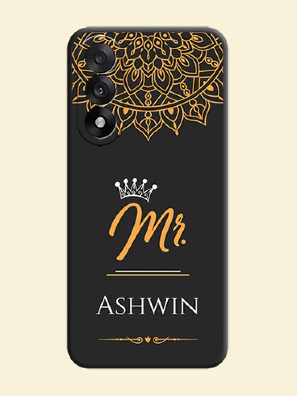 Mr Name with Floral Design On Space Black Custom Soft Matte Mobile Back Cover - OnePlus Nord 5 5G