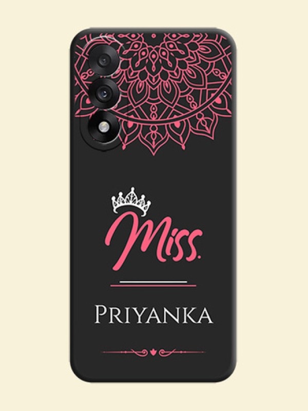 Mrs Name with Floral Design On Space Black Custom Soft Matte Mobile Back Cover - OnePlus Nord 5 5G