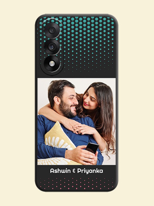 Faded Dots with Grunge Photo Frame and Text On Space Black Custom Soft Matte Mobile Back Cover - OnePlus Nord 5 5G