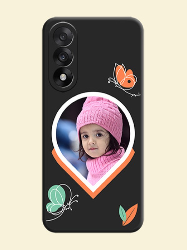 Upload Pic With Simple Butterly Design On Space Black Custom Soft Matte Mobile Back Cover - OnePlus Nord 5 5G