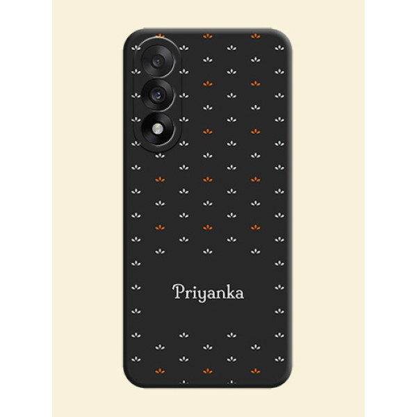 Simple Pattern With Custom Text On Space Black Custom Soft Matte Mobile Back Cover - OnePlus Nord 5 5G