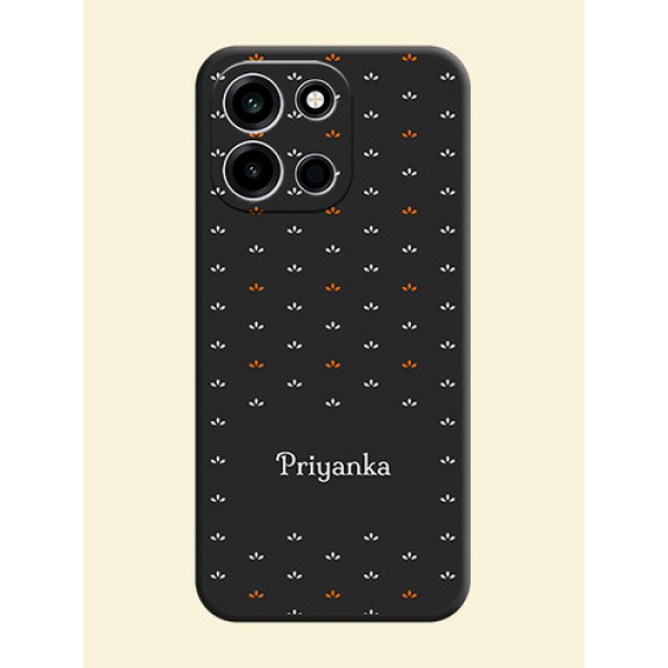 Simple Pattern With Custom Text On Space Black Custom Soft Matte Mobile Back Cover - OnePlus Nord 6 5G