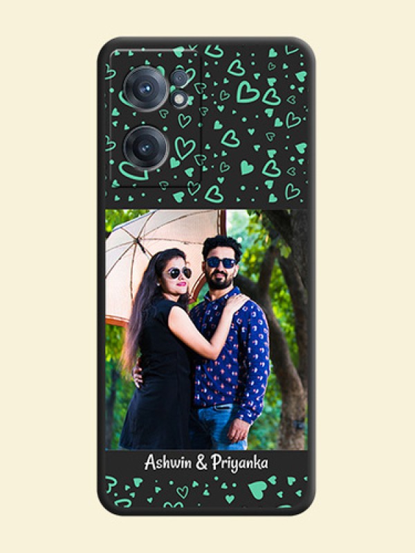 Sea Green Indefinite Love Pattern on Photo on Space Black Soft Matte Mobile Cover - OnePlus Nord CE 2 5G