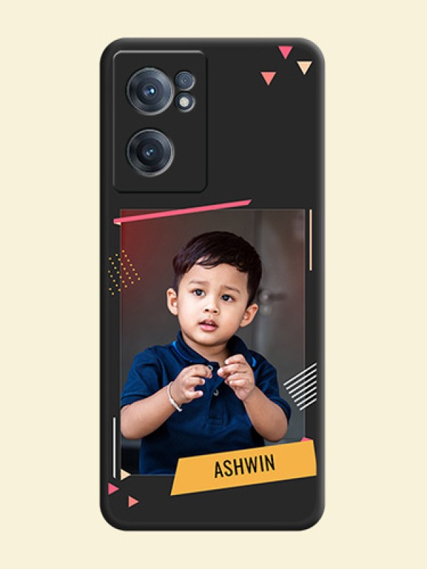 Photo Frame with Triangle Small Dots on Photo on Space Black Soft Matte Back Cover - OnePlus Nord CE 2 5G