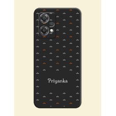Simple Pattern With Custom Text On Space Black Personalized Soft Matte Phone Covers -Oneplus Nord Ce 2 Lite 5G