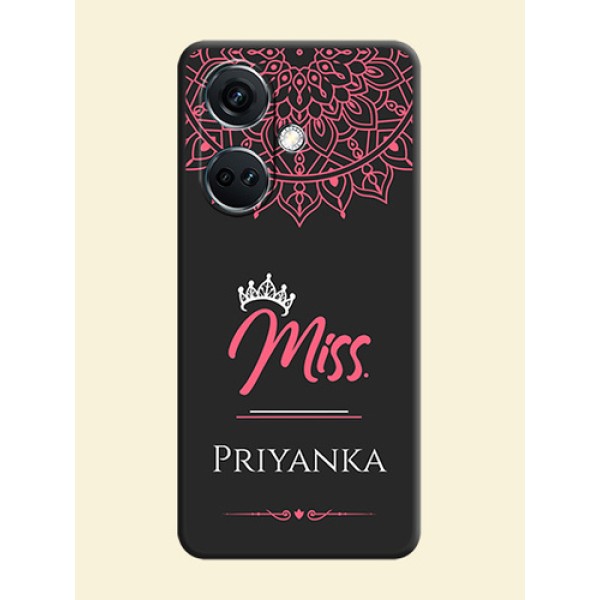 Mrs Name with Floral Design on Space Black Personalized Soft Matte Phone Covers - OnePlus Nord CE 3 5G Mrs Name with Floral Design on Space Black Personalized Soft Matte Phone Covers - OnePlus Nord CE 3 5G
