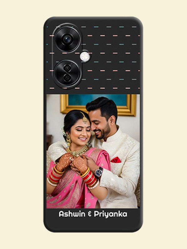 Line Pattern Design with Text on Space Black Custom Soft Matte Phone Back Cover - Nord CE 3 Lite 5G
