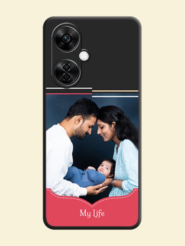 Classic Plain Design with Name on Photo on Space Black Soft Matte Phone Cover - Nord CE 3 Lite 5G