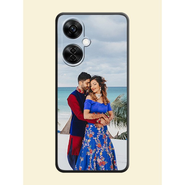 Full Single Pic Upload On Space Black Personalized Soft Matte Phone Covers -Oneplus Nord Ce 3 Lite 5G