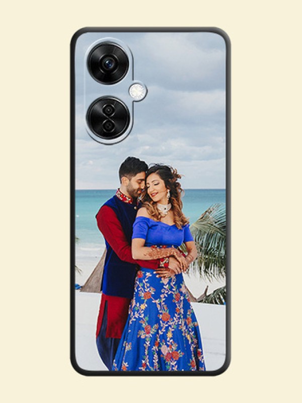 Full Single Pic Upload On Space Black Personalized Soft Matte Phone Covers -Oneplus Nord Ce 3 Lite 5G