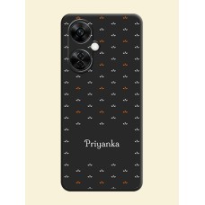 Simple Pattern With Custom Text On Space Black Personalized Soft Matte Phone Covers -Oneplus Nord Ce 3 Lite 5G