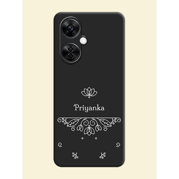 Lotus Garden Custom Text On Space Black Personalized Soft Matte Phone Covers -Oneplus Nord Ce 3 Lite 5G