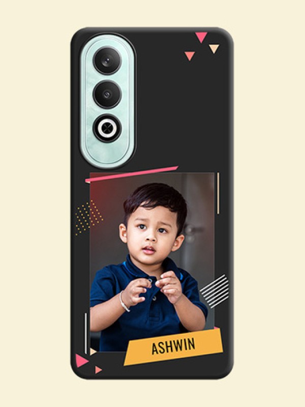 Photo Frame with Triangle Small Dots - Photo on Space Black Soft Matte Back Cover - OnePlus Nord CE 4