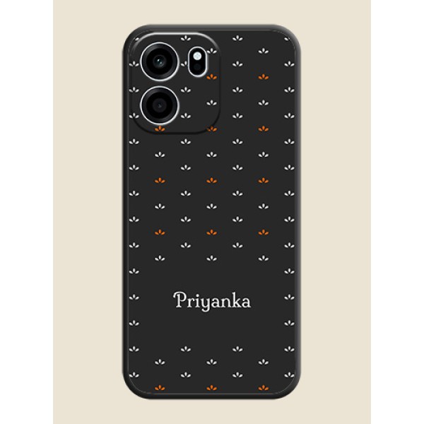 Simple Pattern With Custom Text On Space Black Custom Soft Matte Mobile Back Cover - Oneplus Nord CE 6 5G