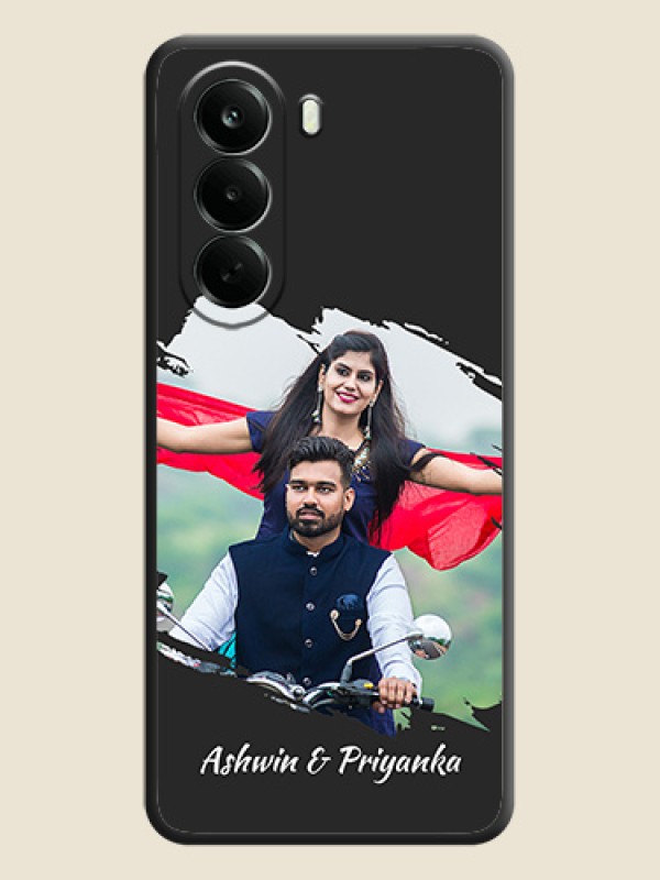 Grunge Brush Strokes on Photo On Space Black Custom Soft Matte Mobile Back Cover - Oneplus Nord CE 6 Lite 5G
