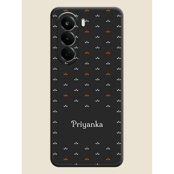 Simple Pattern With Custom Text On Space Black Custom Soft Matte Mobile Back Cover - Oneplus Nord CE 6 Lite 5G