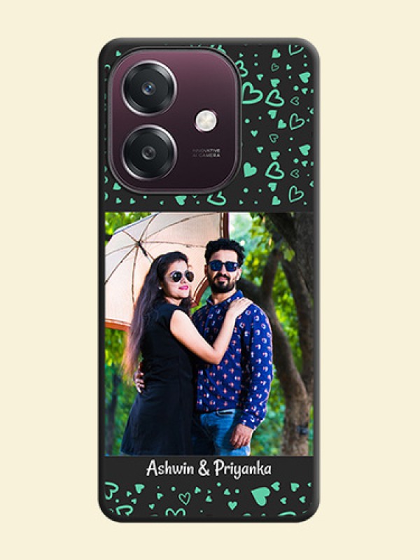 Sea Green Indefinite Love Pattern on Photo On Space Black Custom Soft Matte Mobile Back Cover - Oppo A3 5G