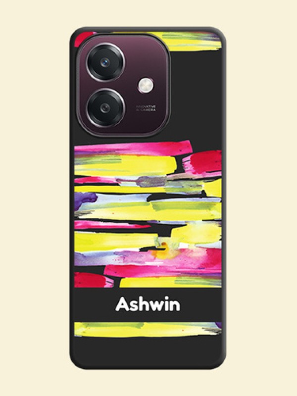 Brush Coloured On Space Black Custom Soft Matte Mobile Back Cover - Oppo A3 5G