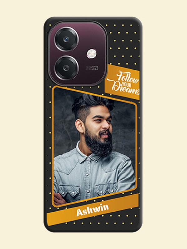 Follow Your Dreams with White Dots On Space Black Custom Soft Matte Mobile Back Cover - Oppo A3 5G