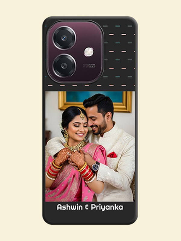 Line Pattern Design with Text On Space Black Custom Soft Matte Mobile Back Cover - Oppo A3 5G