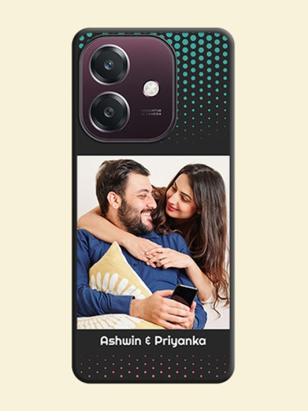 Faded Dots with Grunge Photo Frame and Text On Space Black Custom Soft Matte Mobile Back Cover - Oppo A3 5G