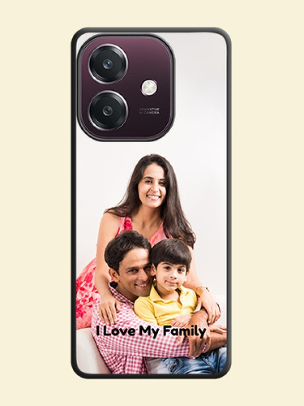 Full Single Pic Upload With Text On Space Black Custom Soft Matte Mobile Back Cover - Oppo A3 5G