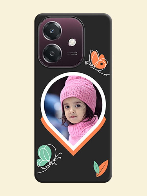 Upload Pic With Simple Butterly Design On Space Black Custom Soft Matte Mobile Back Cover - Oppo A3 5G