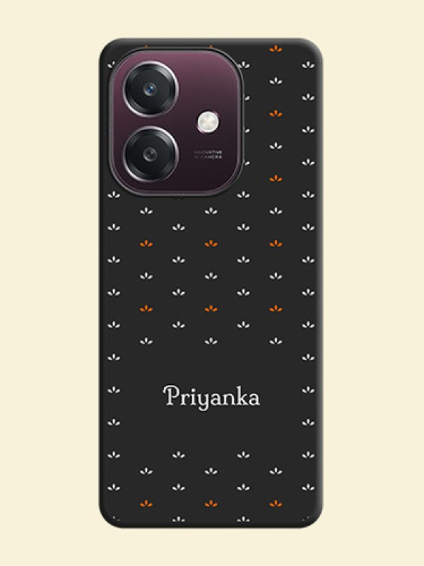 Simple Pattern With Custom Text On Space Black Custom Soft Matte Mobile Back Cover - Oppo A3 5G
