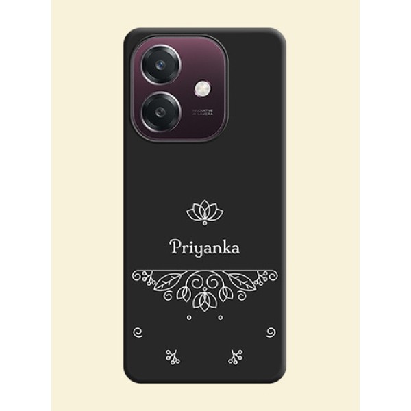 Lotus Garden Custom Text On Space Black Custom Soft Matte Mobile Back Cover - Oppo A3 5G Lotus Garden Custom Text On Space Black Custom Soft Matte Mobile Back Cover - Oppo A3 5G