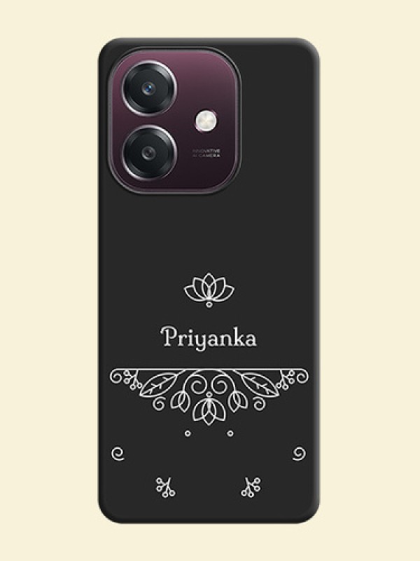 Lotus Garden Custom Text On Space Black Custom Soft Matte Mobile Back Cover - Oppo A3 5G