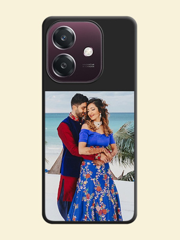 Image Upload With Space Black Color On Custom Soft Matte Mobile Back Cover - Oppo A3 5G