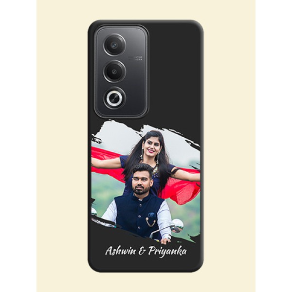 Grunge Brush Strokes on Photo On Space Black Custom Soft Matte Mobile Back Cover - Oppo A3 Pro 5G