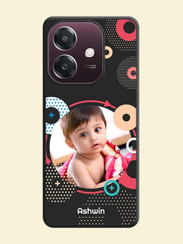 Multicoloured Round Image On Space Black Custom Soft Matte Mobile Back Cover - Oppo A3X 4G