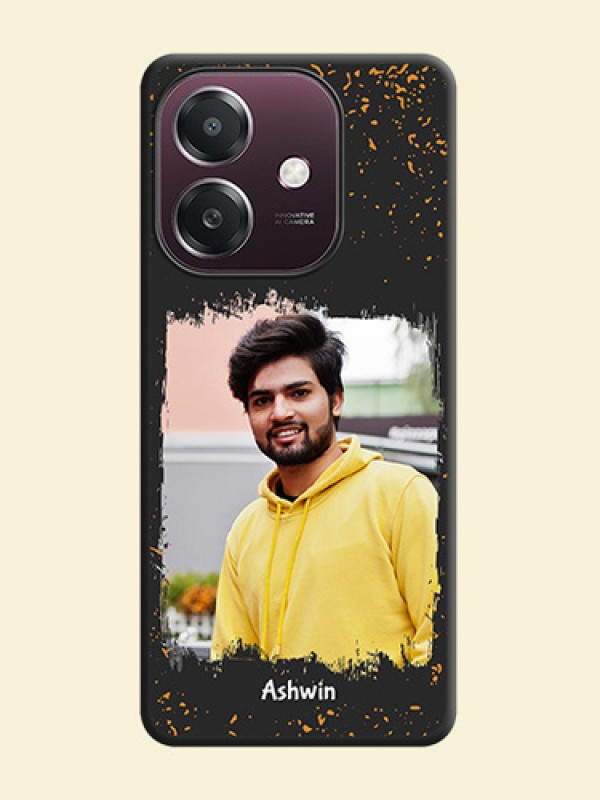 Spray Free Design on Photo On Space Black Custom Soft Matte Mobile Back Cover - Oppo A3X 4G