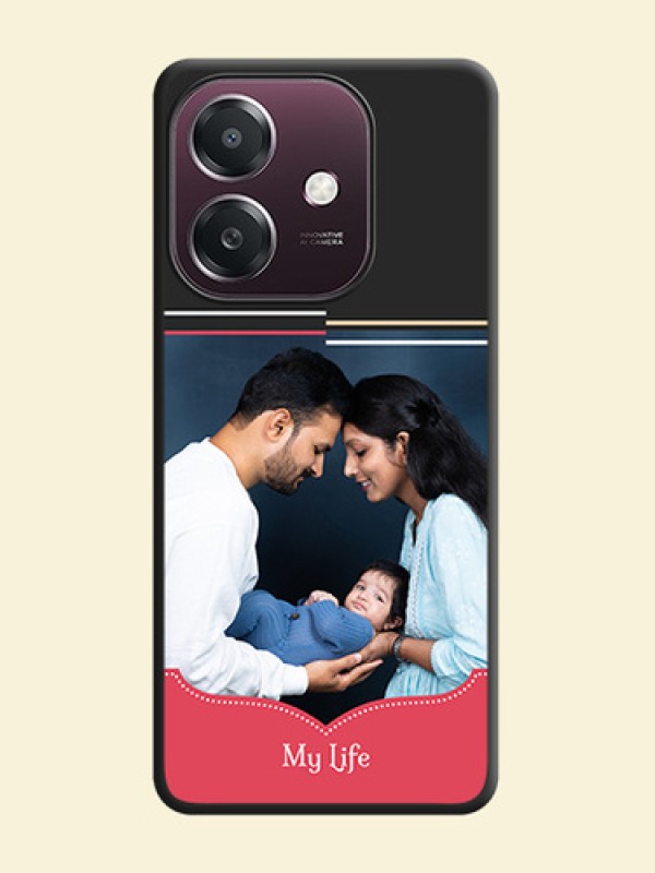 Classic Plain Design with Name On Space Black Custom Soft Matte Mobile Back Cover - Oppo A3X 4G