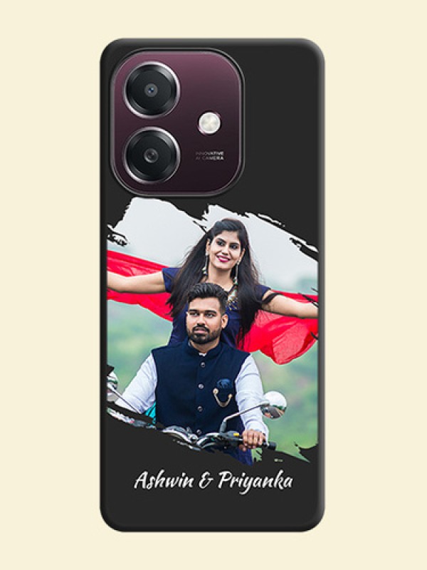 Grunge Brush Strokes on Photo On Space Black Custom Soft Matte Mobile Back Cover - Oppo A3X 4G