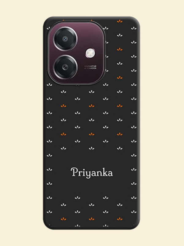 Simple Pattern With Custom Text On Space Black Custom Soft Matte Mobile Back Cover - Oppo A3X 4G