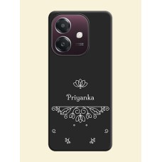 Lotus Garden Custom Text On Space Black Custom Soft Matte Mobile Back Cover - Oppo A3X 4G