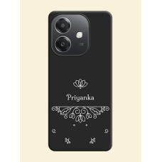 Lotus Garden Custom Text On Space Black Custom Soft Matte Mobile Back Cover - Oppo A3X 5G