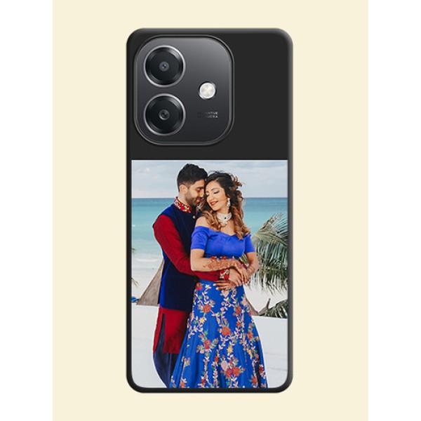 Image Upload With Space Black Color On Custom Soft Matte Mobile Back Cover - Oppo A3X 5G