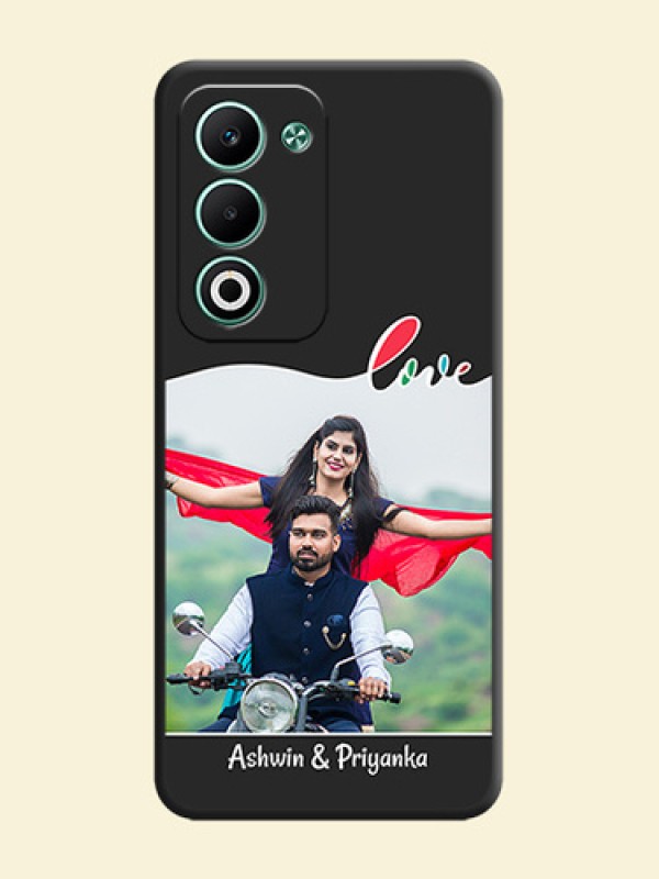 Fall in Love Pattern with Picture on Photo On Space Black Custom Soft Matte Mobile Back Cover - Oppo A5 5G