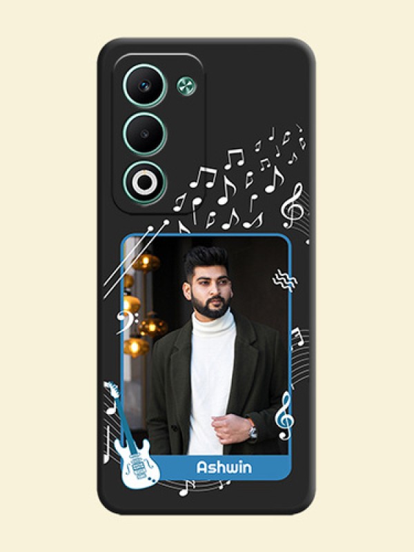 Musical Theme Design with Text on Photo On Space Black Custom Soft Matte Mobile Back Cover - Oppo A5 5G