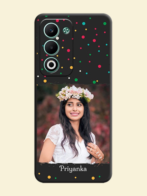 Multicolor Dotted Pattern with Text On Space Black Custom Soft Matte Mobile Back Cover - Oppo A5 5G