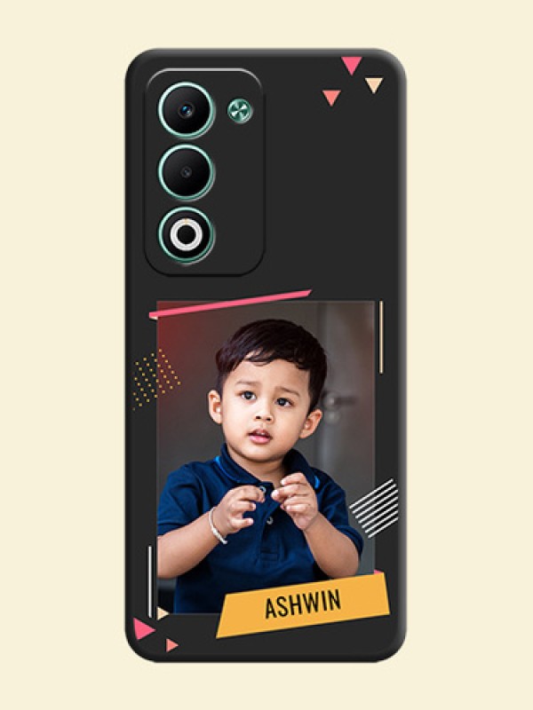 Photo Frame with Triangle Small Dots on Photo On Space Black Custom Soft Matte Mobile Back Cover - Oppo A5 5G