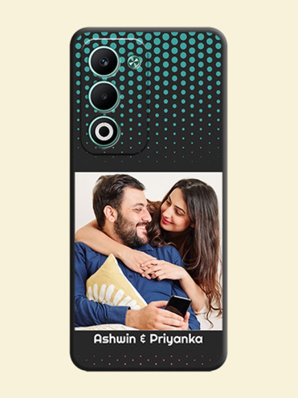 Faded Dots with Grunge Photo Frame and Text On Space Black Custom Soft Matte Mobile Back Cover - Oppo A5 5G
