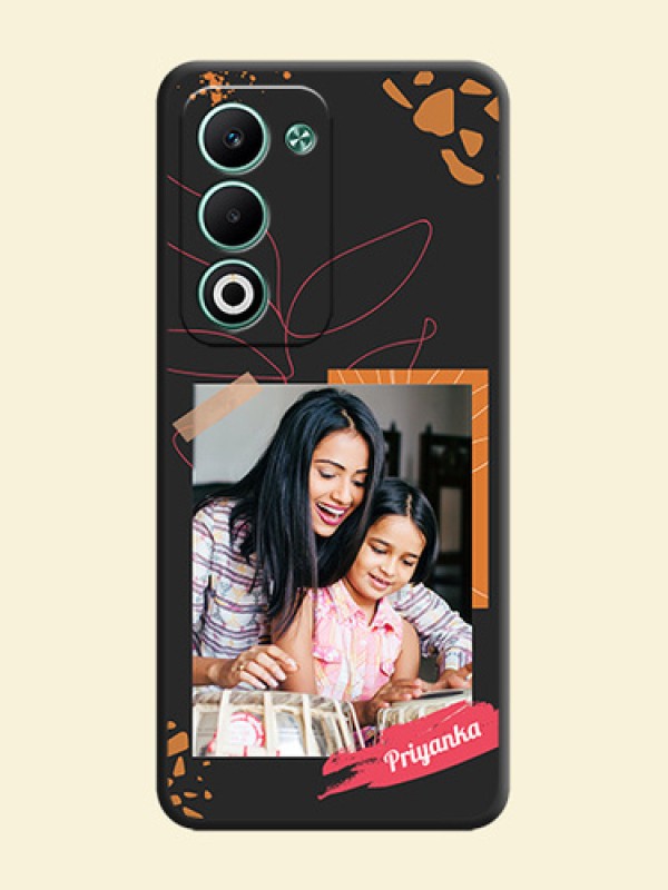 Orange Photo Frame On Space Black Custom Soft Matte Mobile Back Cover - Oppo A5 5G