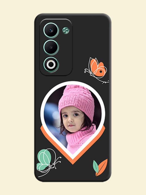 Upload Pic With Simple Butterly Design On Space Black Custom Soft Matte Mobile Back Cover - Oppo A5 5G